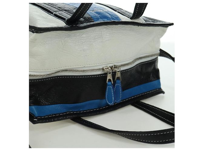 Bolso Shopper Bazaar S de cuero 2 en 1 azul plata BALENCIAGA 443096 Auth BSZ626V - vista 6