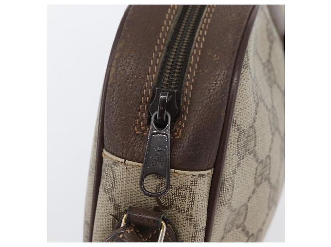 Borsa Sherry Line GG Supreme Web di GUCCI in PVC beige e oro 156 01 034 Auth AMZ358 D'oro - vista 13