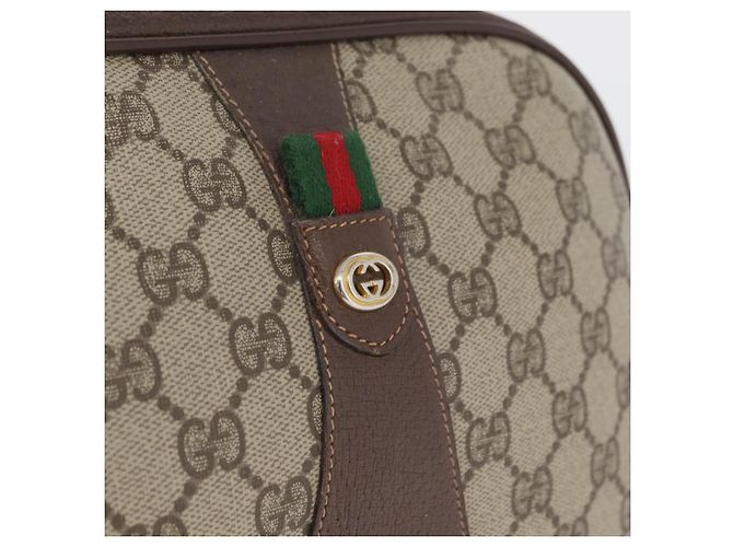 Borsa Sherry Line GG Supreme Web di GUCCI in PVC beige e oro 156 01 034 Auth AMZ358 D'oro - vista 14