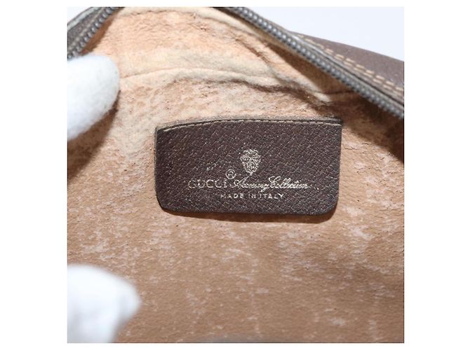 Borsa Sherry Line GG Supreme Web di GUCCI in PVC beige e oro 156 01 034 Auth AMZ358 D'oro - vista 15
