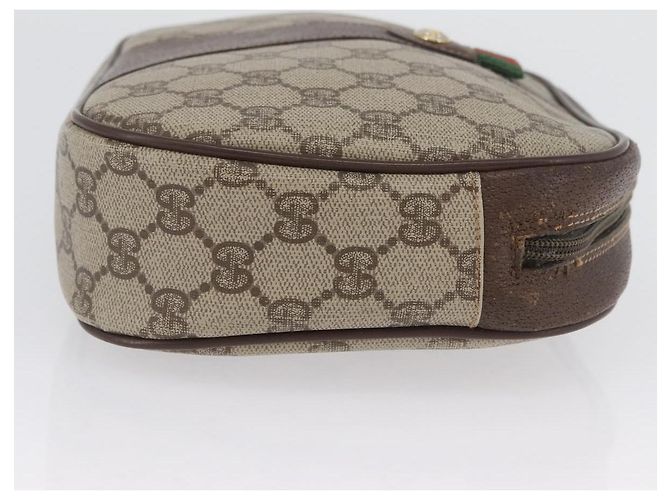Borsa Sherry Line GG Supreme Web di GUCCI in PVC beige e oro 156 01 034 Auth AMZ358 D'oro - vista 4