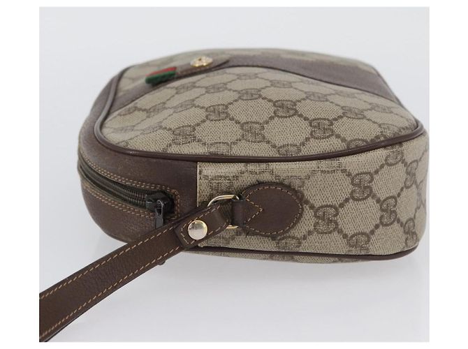 Borsa Sherry Line GG Supreme Web di GUCCI in PVC beige e oro 156 01 034 Auth AMZ358 D'oro - vista 5