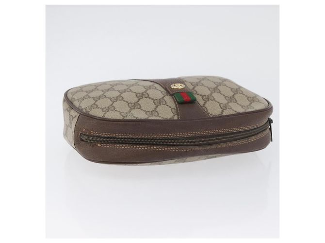Borsa Sherry Line GG Supreme Web di GUCCI in PVC beige e oro 156 01 034 Auth AMZ358 D'oro - vista 6