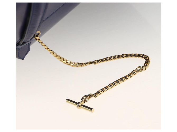 Céline Borsa a mano CELINE in pelle azzurro chiaro oro Auth BAZ584A D'oro Blu chiaro - vista 14