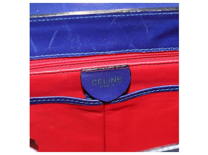 Céline Borsa a mano CELINE in pelle azzurro chiaro oro Auth BAZ584A D'oro Blu chiaro - vista 15