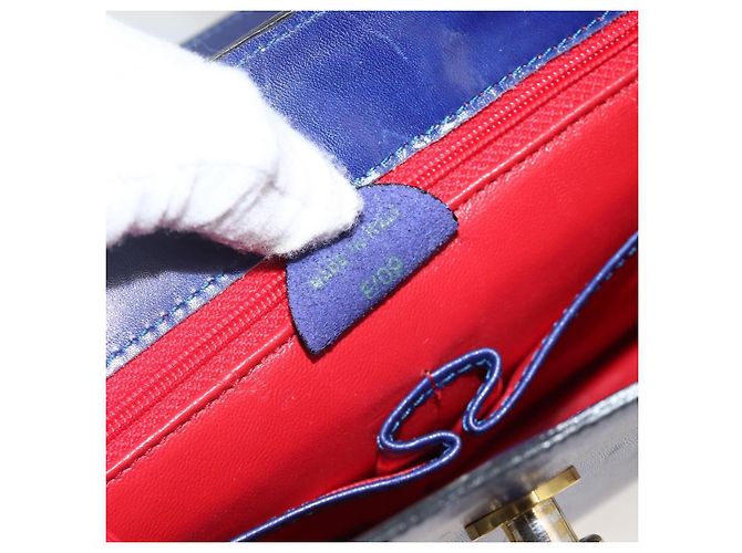 Céline Borsa a mano CELINE in pelle azzurro chiaro oro Auth BAZ584A D'oro Blu chiaro - vista 21