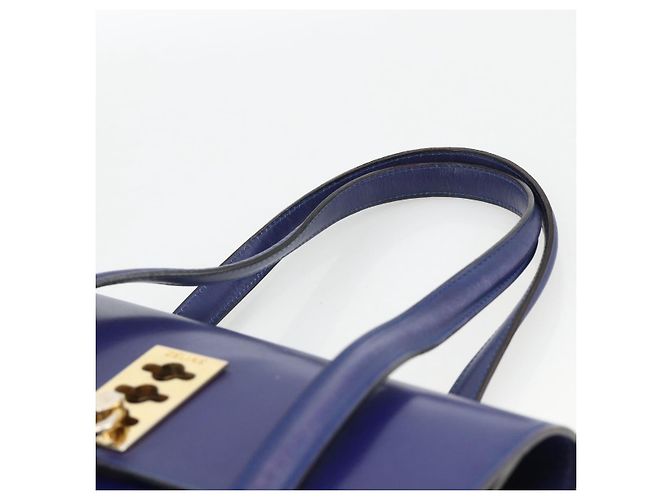 Céline Borsa a mano CELINE in pelle azzurro chiaro oro Auth BAZ584A D'oro Blu chiaro - vista 8