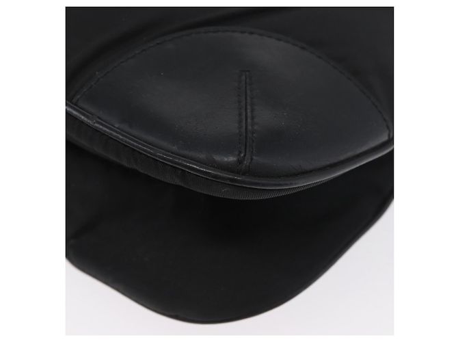 Borsa a Spalla PRADA in Nylon Pelle Argento Nero Auth SW2177A - vista 10