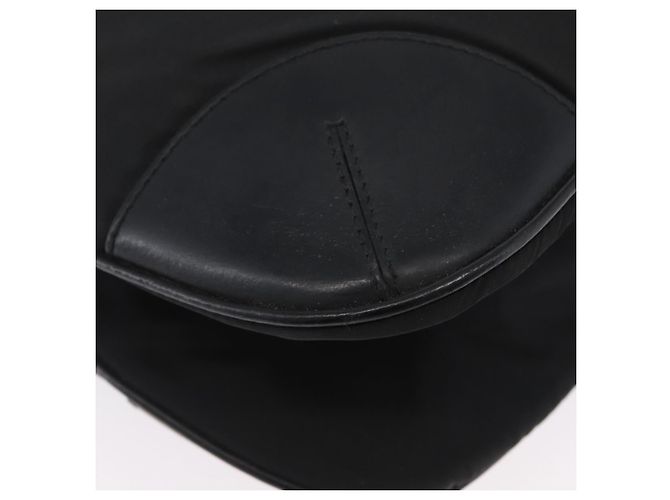 Borsa a Spalla PRADA in Nylon Pelle Argento Nero Auth SW2177A - vista 11