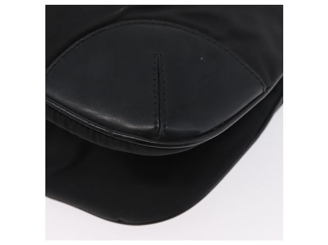 Borsa a Spalla PRADA in Nylon Pelle Argento Nero Auth SW2177A - vista 12