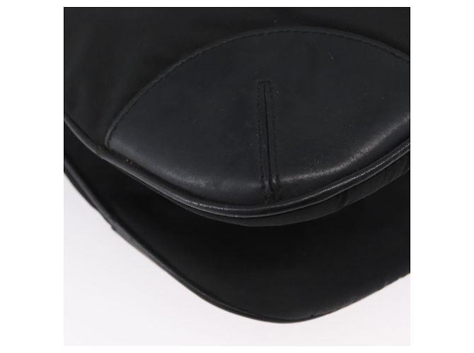 Borsa a Spalla PRADA in Nylon Pelle Argento Nero Auth SW2177A - vista 9
