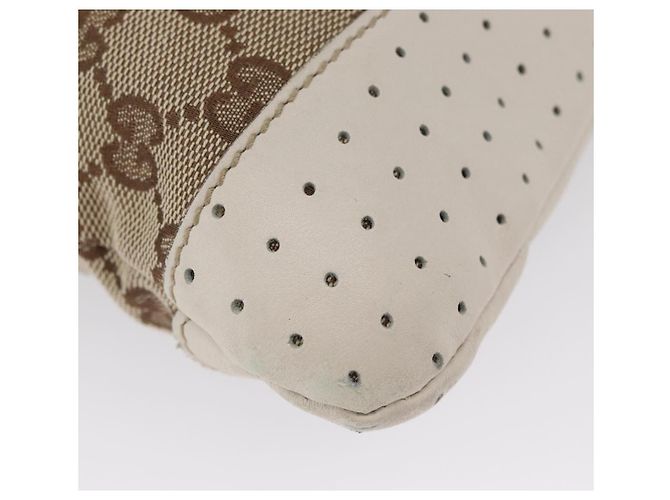 Borsa a Spalla GG Canvas Gucci Beige Argento 145857 Auth ka3305 - vista 12