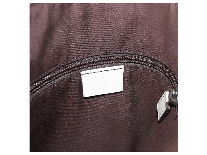 Borsa a Spalla GG Canvas Gucci Beige Argento 145857 Auth ka3305 - vista 15