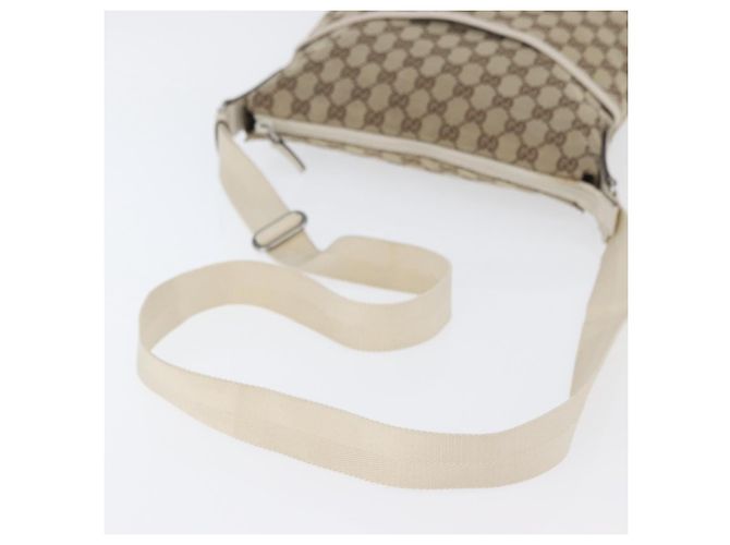 Borsa a Spalla GG Canvas Gucci Beige Argento 145857 Auth ka3305 - vista 7
