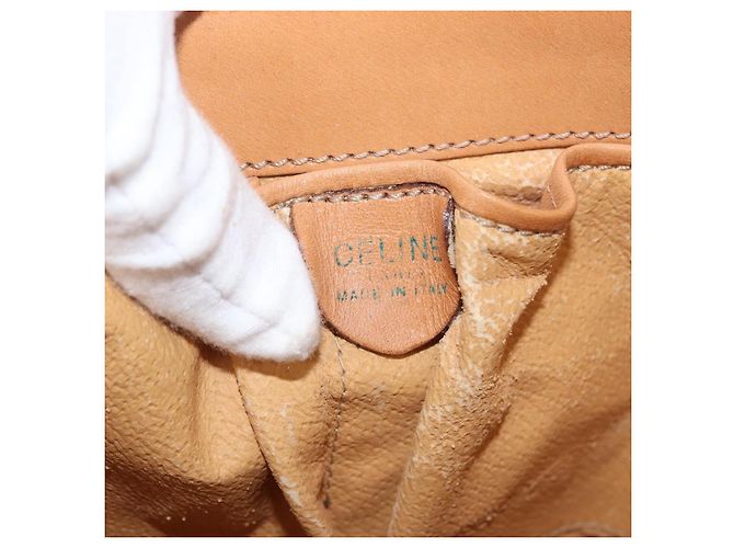 Céline Borsa a spalla in tela Macadam CELINE in pelle PVC marrone oro Auth AMZ048A D'oro - vista 11
