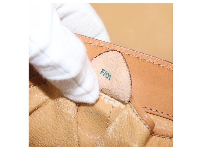 Céline Borsa a spalla in tela Macadam CELINE in pelle PVC marrone oro Auth AMZ048A D'oro - vista 17