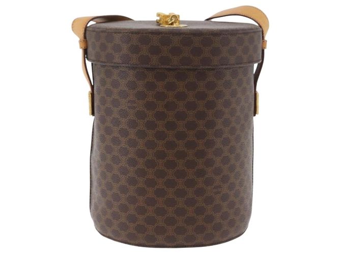 Céline Borsa a spalla in tela Macadam CELINE in pelle PVC marrone oro Auth AMZ048A D'oro - vista 3
