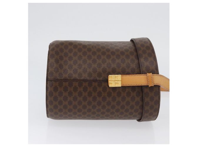 Céline Borsa a spalla in tela Macadam CELINE in pelle PVC marrone oro Auth AMZ048A D'oro - vista 4