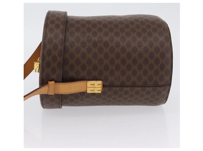 Céline Borsa a spalla in tela Macadam CELINE in pelle PVC marrone oro Auth AMZ048A D'oro - vista 5