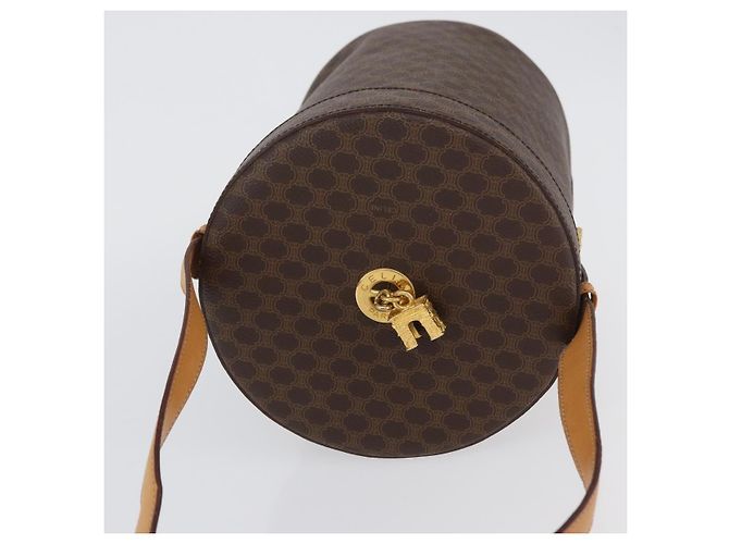 Céline Borsa a spalla in tela Macadam CELINE in pelle PVC marrone oro Auth AMZ048A D'oro - vista 6