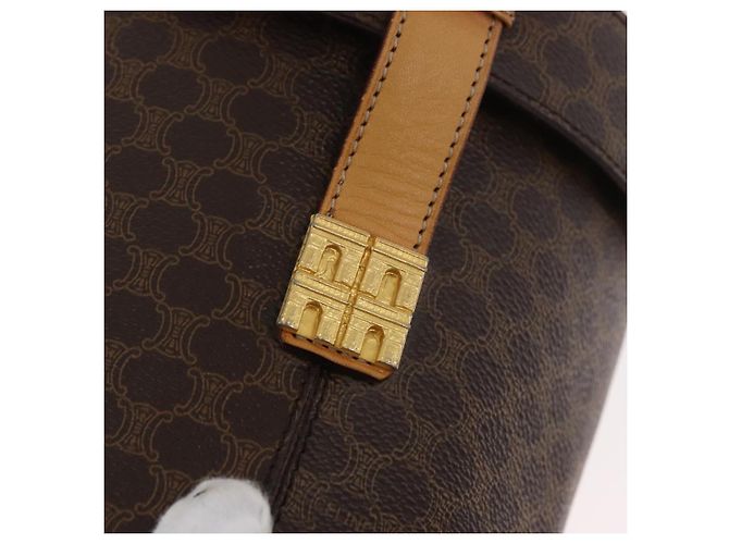 Céline Borsa a spalla in tela Macadam CELINE in pelle PVC marrone oro Auth AMZ048A D'oro - vista 9