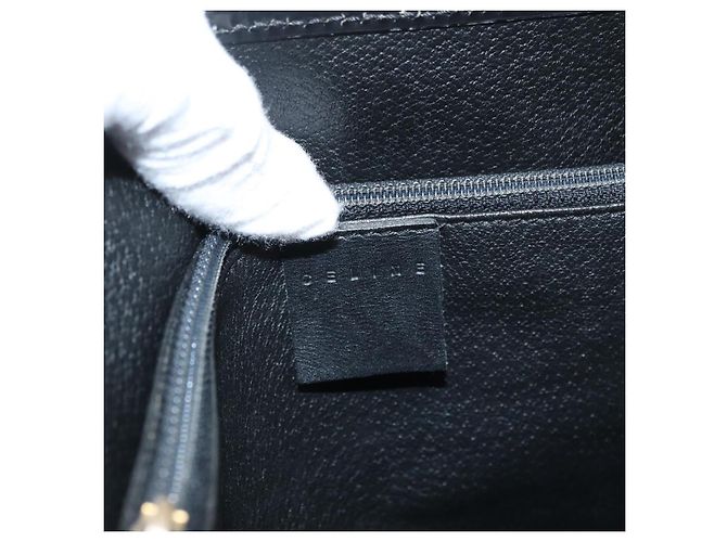 Céline Borsa tote in tela Macadam CELINE in pelle PVC nera e oro Auth LNZ687 Nero D'oro - vista 16