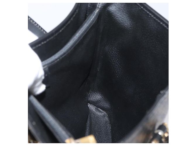 Céline Borsa tote in tela Macadam CELINE in pelle PVC nera e oro Auth LNZ687 Nero D'oro - vista 18