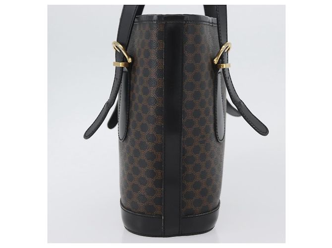 Céline Borsa tote in tela Macadam CELINE in pelle PVC nera e oro Auth LNZ687 Nero D'oro - vista 6