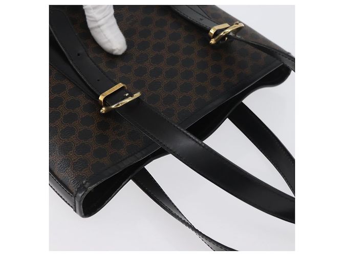 Céline Borsa tote in tela Macadam CELINE in pelle PVC nera e oro Auth LNZ687 Nero D'oro - vista 7