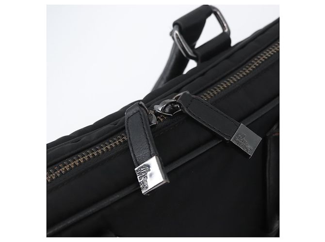Borsa a mano VERSACE in nylon 2 in 1 nera Auth bs33839 Nero - vista 11