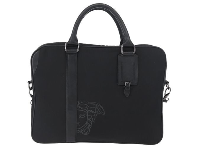Borsa a mano VERSACE in nylon 2 in 1 nera Auth bs33839 Nero - vista 13