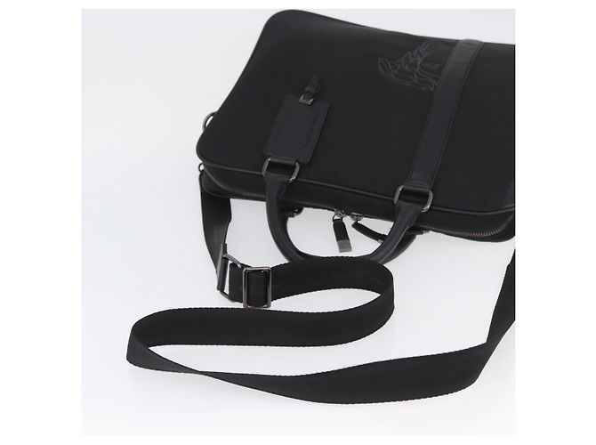 Borsa a mano VERSACE in nylon 2 in 1 nera Auth bs33839 Nero - vista 9