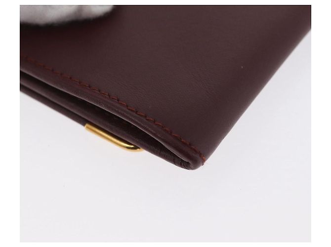 Monedero de cuero burdeos Must Line de CARTIER con dorado Auth BSZ452A - vista 10