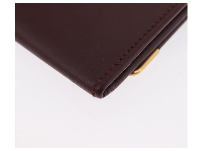Monedero de cuero burdeos Must Line de CARTIER con dorado Auth BSZ452A - vista 11