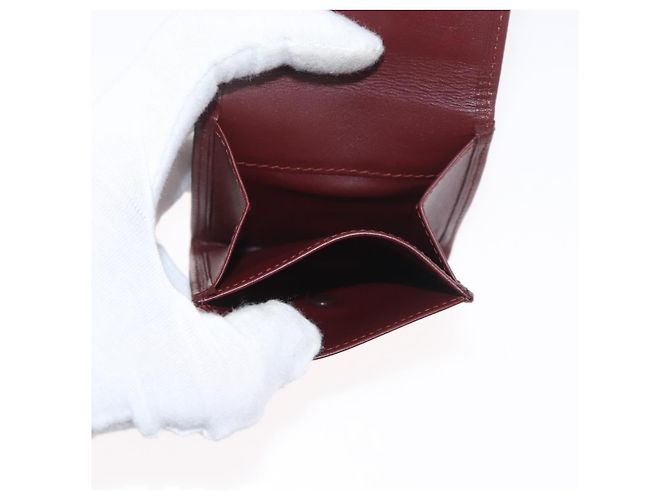 Monedero de cuero burdeos Must Line de CARTIER con dorado Auth BSZ452A - vista 14