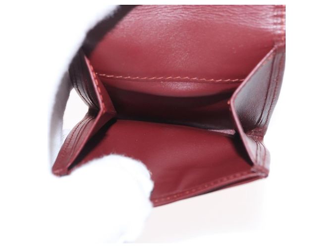 Monedero de cuero burdeos Must Line de CARTIER con dorado Auth BSZ452A - vista 15