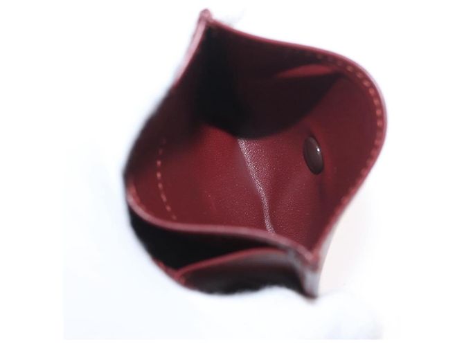 Monedero de cuero burdeos Must Line de CARTIER con dorado Auth BSZ452A - vista 16