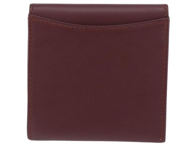 Monedero de cuero burdeos Must Line de CARTIER con dorado Auth BSZ452A - vista 3