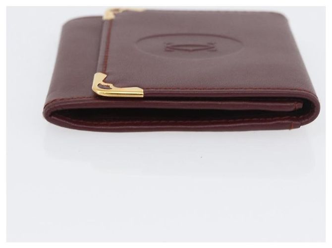Monedero de cuero burdeos Must Line de CARTIER con dorado Auth BSZ452A - vista 4