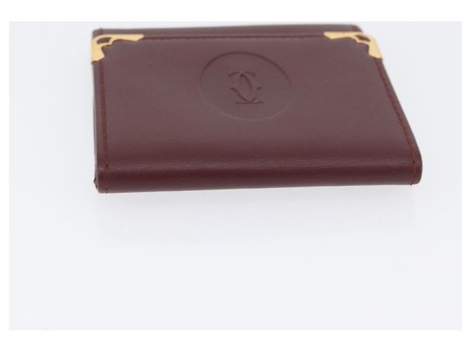 Monedero de cuero burdeos Must Line de CARTIER con dorado Auth BSZ452A - vista 6