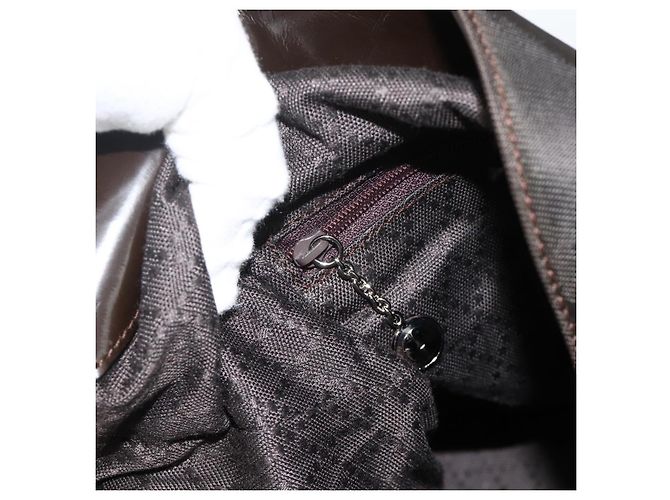 Borsa a Spalla GUCCI Bamboo Nylon 2in1 Marrone Argento 001 1781 1577 Auth gh1931 - vista 20