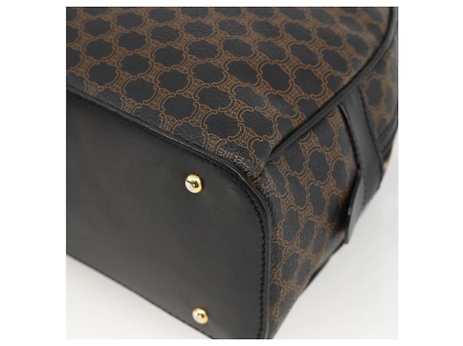 Céline Borsa a mano in tela Macadam CELINE in pelle PVC nera e oro Auth AMZ525A Nero D'oro - vista 10