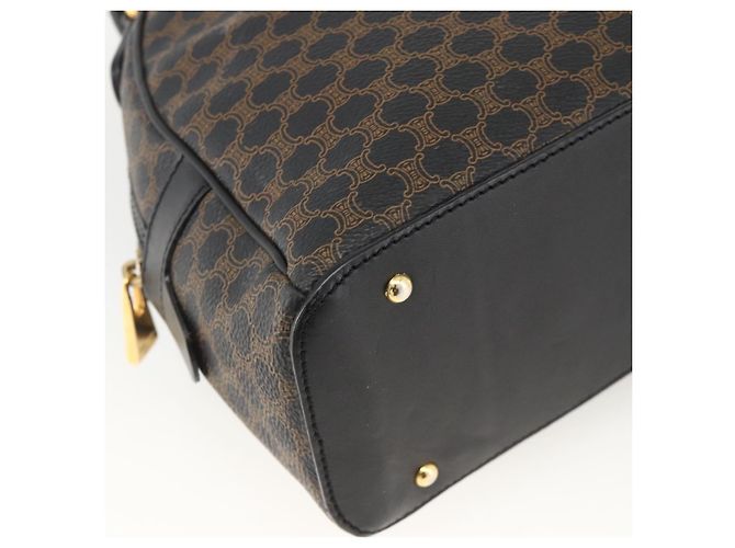 Céline Borsa a mano in tela Macadam CELINE in pelle PVC nera e oro Auth AMZ525A Nero D'oro - vista 11