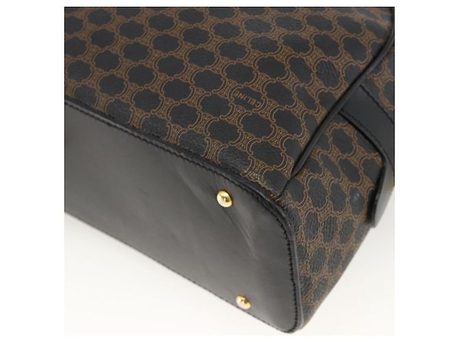 Céline Borsa a mano in tela Macadam CELINE in pelle PVC nera e oro Auth AMZ525A Nero D'oro - vista 12