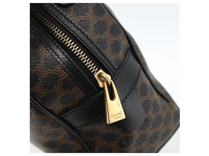 Céline Borsa a mano in tela Macadam CELINE in pelle PVC nera e oro Auth AMZ525A Nero D'oro - vista 14