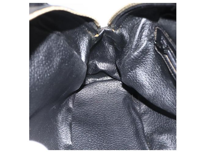 Céline Borsa a mano in tela Macadam CELINE in pelle PVC nera e oro Auth AMZ525A Nero D'oro - vista 18