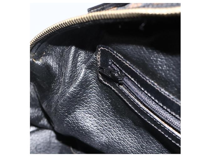 Céline Borsa a mano in tela Macadam CELINE in pelle PVC nera e oro Auth AMZ525A Nero D'oro - vista 19