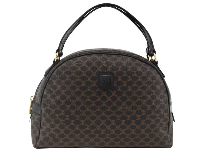 Céline Borsa a mano in tela Macadam CELINE in pelle PVC nera e oro Auth AMZ525A Nero D'oro - vista 2