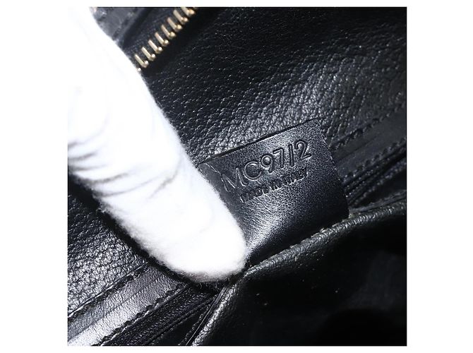Céline Borsa a mano in tela Macadam CELINE in pelle PVC nera e oro Auth AMZ525A Nero D'oro - vista 21