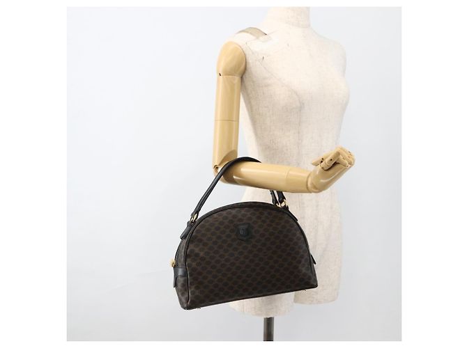 Céline Borsa a mano in tela Macadam CELINE in pelle PVC nera e oro Auth AMZ525A Nero D'oro - vista 22